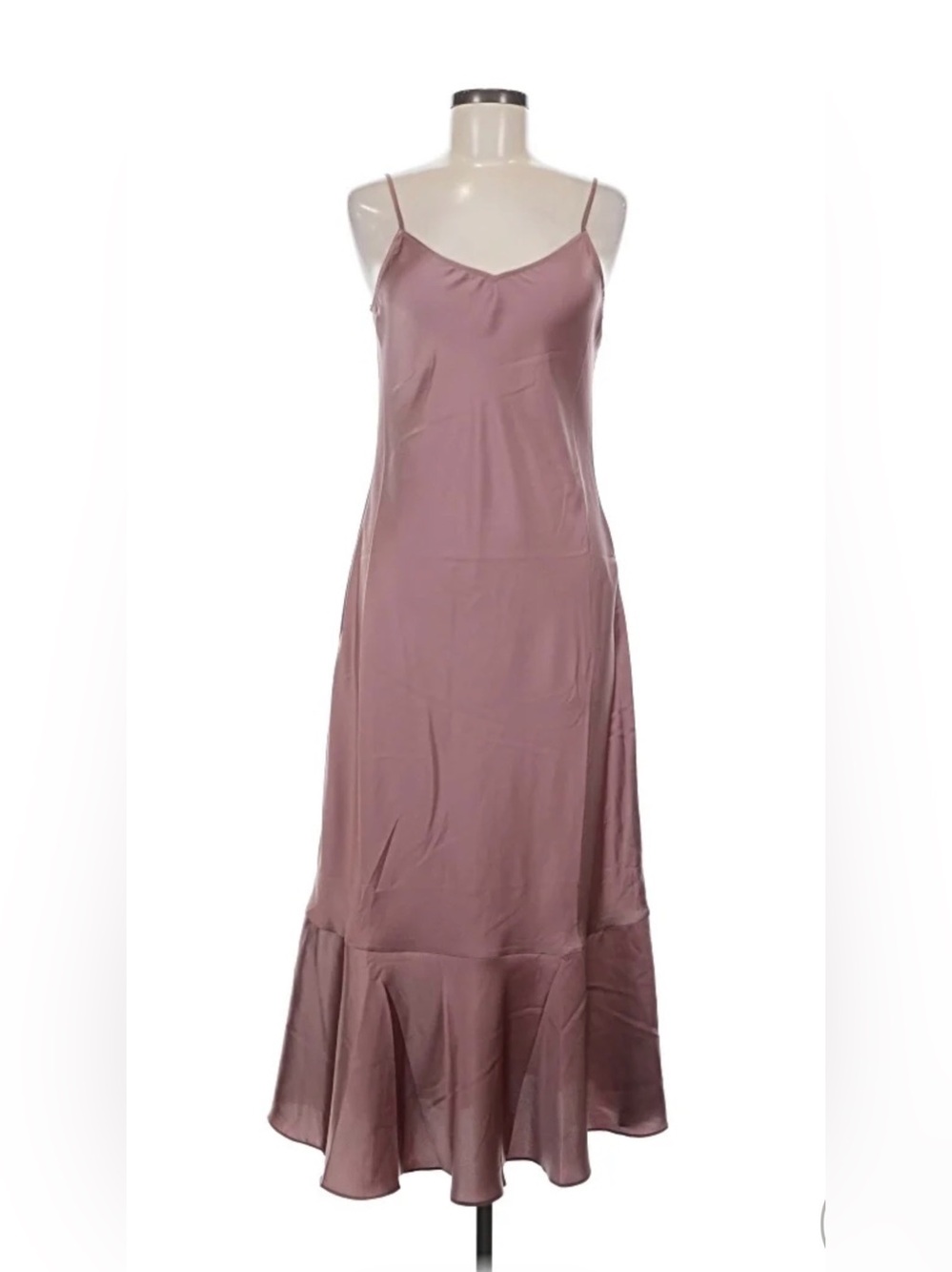 Women's Satin V-Neck Slip Dress in Mauve